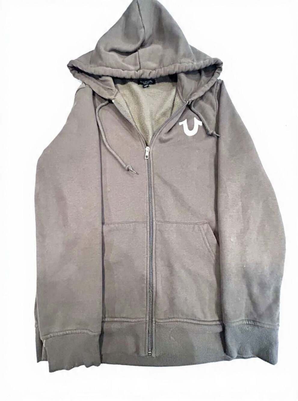 True Religion Buddha Seal Full-Zip Hoodie Olive Grey
